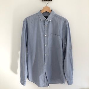 Zara Light Blue Pinstripe Dress Shirt